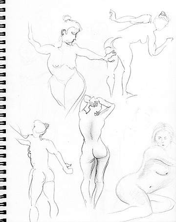 Female sketches 2. (enhanced contrast)